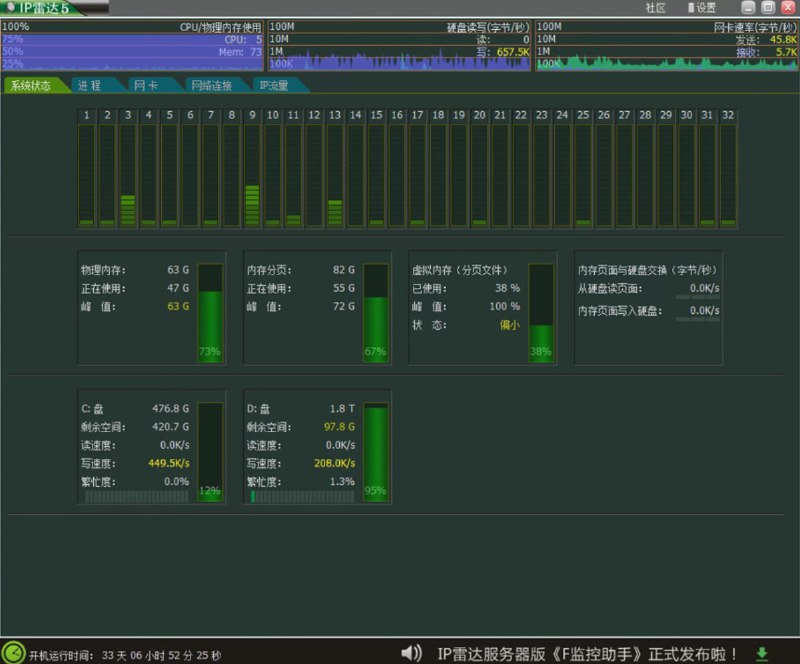 IP雷达v5.3监测软件(IP数据库更新到2024.6.12)已打包制作为绿色单文件，无须安装，打开就用，退出软件自动清理所释放的文件